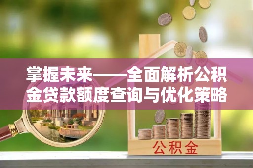 临颍掌握未来——全面解析公积金贷款额度查询与优化策略