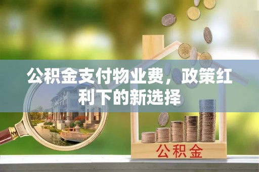 临颍公积金支付物业费，政策红利下的新选择